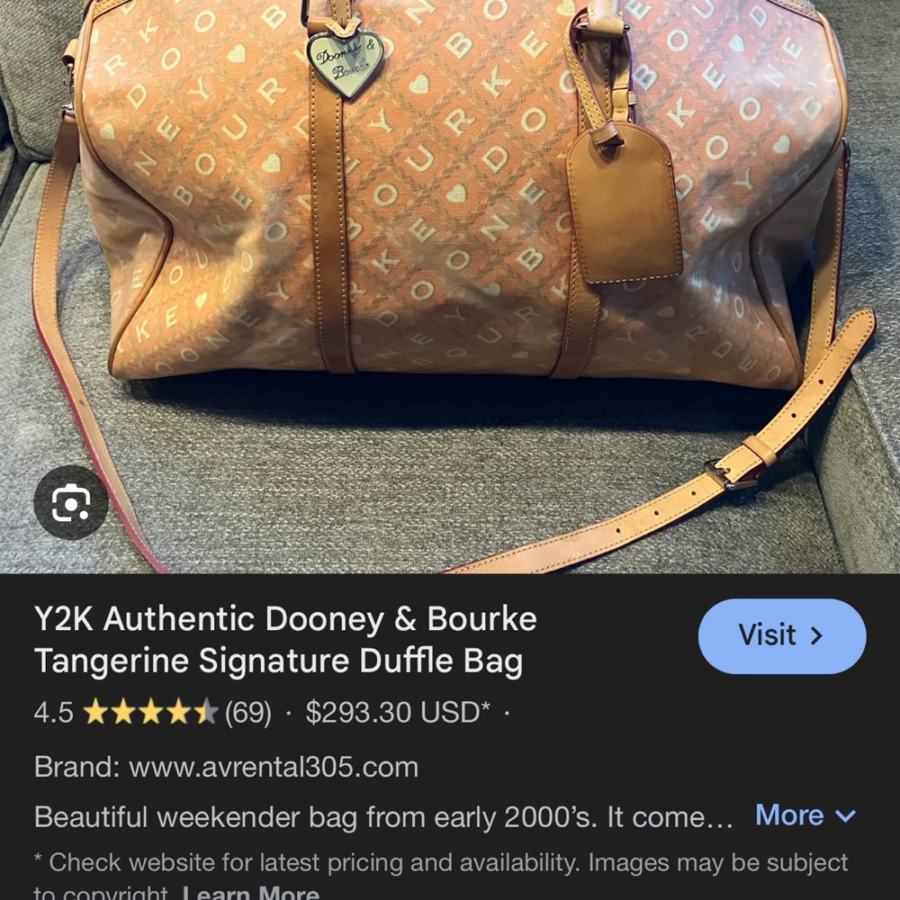 Dooney & Bourke Tangerine Logo-Print Weekender Bag